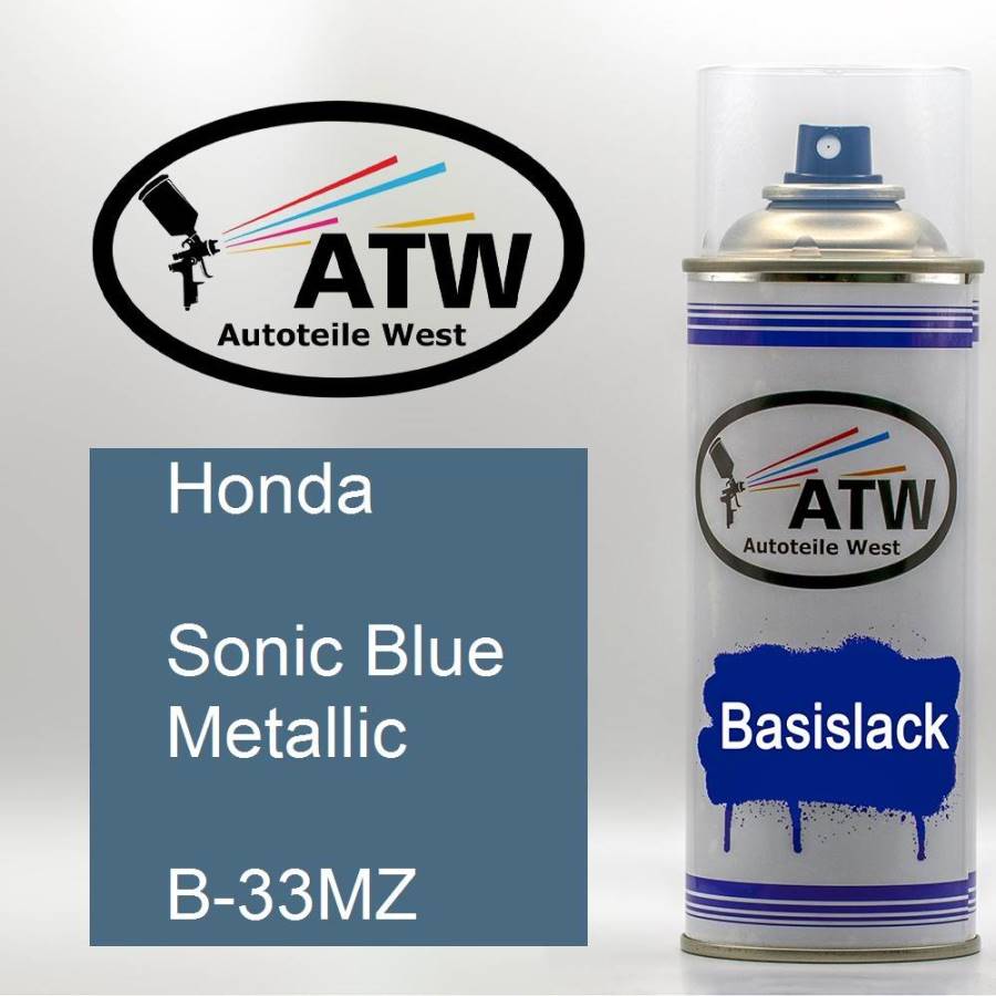 Honda, Sonic Blue Metallic, B-33MZ: 400ml Sprühdose, von ATW Autoteile West.